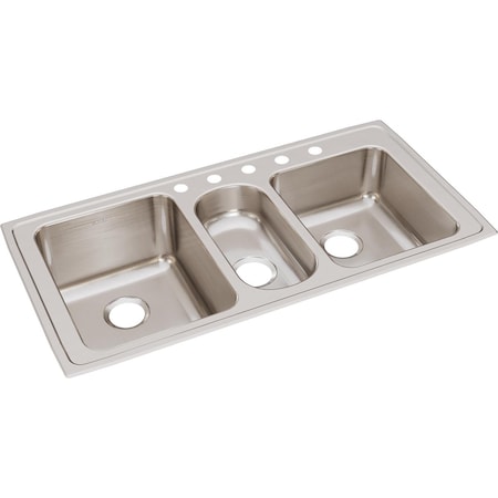 Classic SS 43 X 22 X 10, Triple Bowl Drop-in Sink